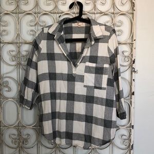 Black and White Plaid Blouse